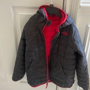 North Face reversible spring jacket with hood, kids size 6